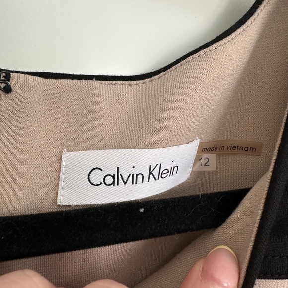 Calvin Klein Black and Tan Striped Dress - Picture 3 of 4